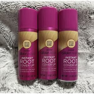 Everpro Gray Away Instant Root Cover Up Medium to Light Blonde 3 Pack 1.5oz NEW